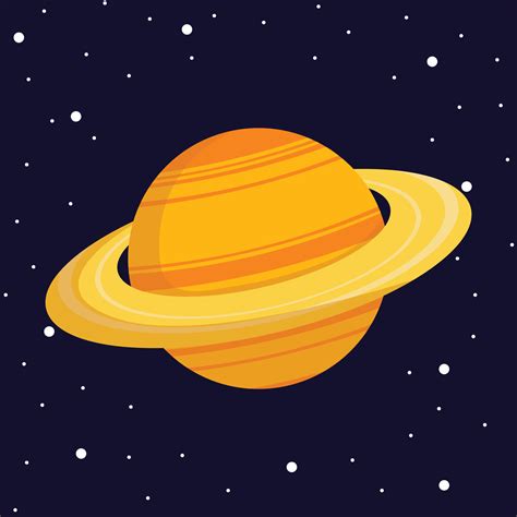 Saturn Planet in Dark Space. Vector, Cartoon Illustration of Planet Saturn 7324795 Vector Art at ...