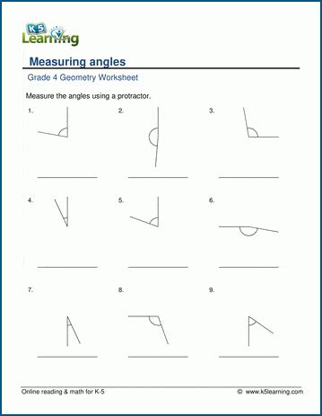 Measuring angles worksheets | K5 Learning