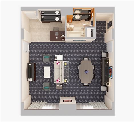 3d Hotel Rooms Floor Plan, HD Png Download - kindpng