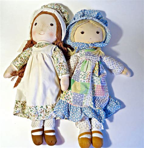 2 Holly Hobbie Dolls Vintage Heather Holly Hobbie Cloth Dolls