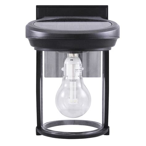 Gama Sonic Solar Coach Light 7.5-in H Black Solar LED Outdoor Wall Light at Lowes.com