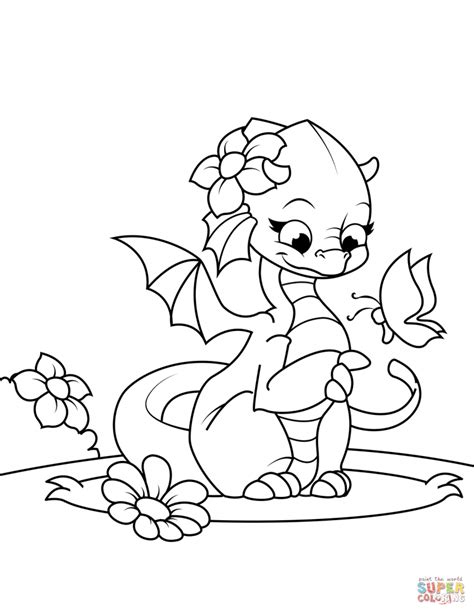 Dragon Coloring Pages Easy Cute Baby Dragon Drawings - Francine