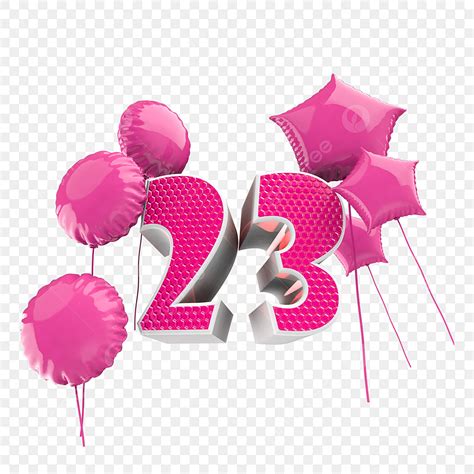 Rendering Numbers 3d Images Hd, Number 23 Birthday Celebration Gold Balloon 3d Render, Number ...