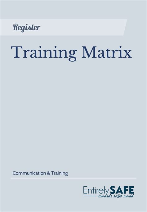 Training Matrix Template » Safety Shop