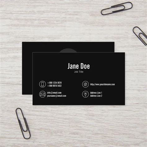 Classic Black Business Icons Logo Business Card | Zazzle