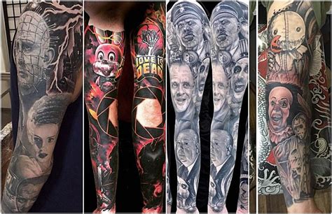 10 insane tattoo sleeves dedicated to horror films