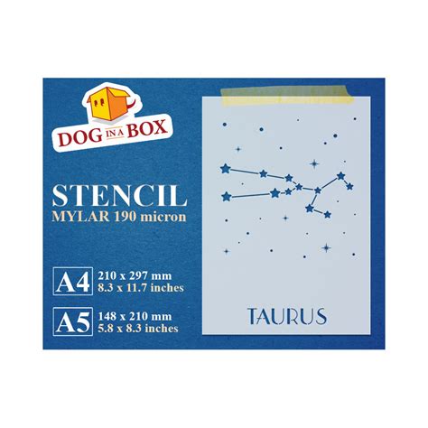 Taurus constellation stencil - Stars stencil for wall decor and home interior design.