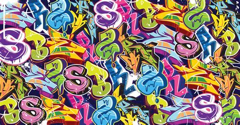 Colorful Graffiti Wall Art Background Street Art Hip-Hop Urban Vector Illustration Background ...