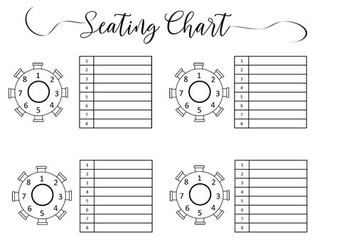 Excel Seating Chart Template | Elcho Table