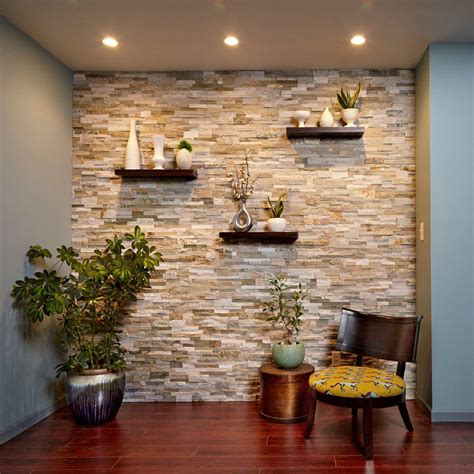 Build a Faux Stone Accent Wall | Interior accent wall, Stone wall interior design, Stone walls ...