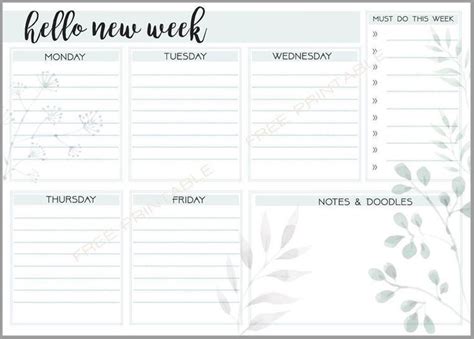 Free PDF Printable: Weekly Planner | Weekly planner free printable, Weekly planner free, Planner ...