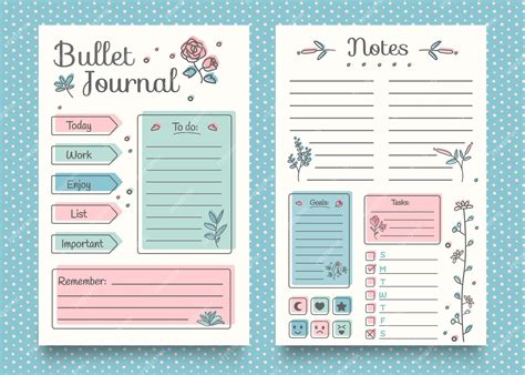 Premium Vector | Bullet journal planner template