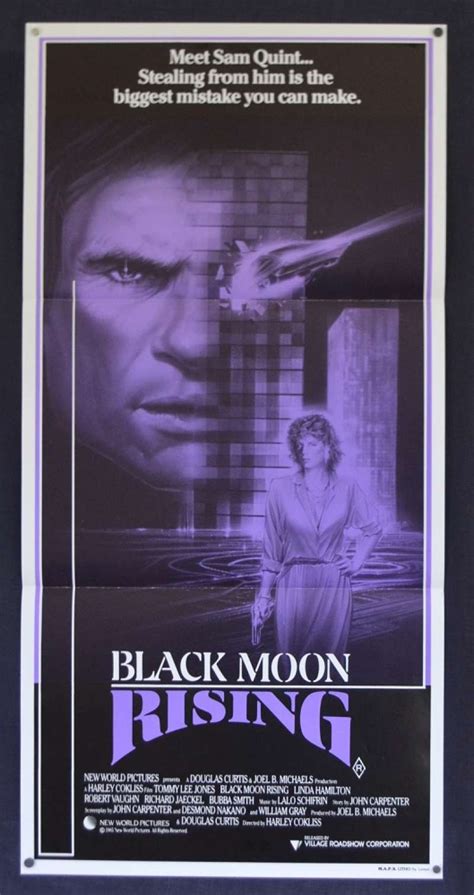 All About Movies - Black Moon Rising Movie Poster Original Daybill 1986 Tommy Lee Jones Linda ...