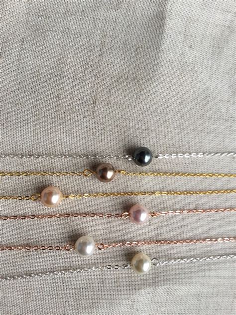 Rose gold Pearl necklace Pearl Rose Gold necklace rose gold | Etsy