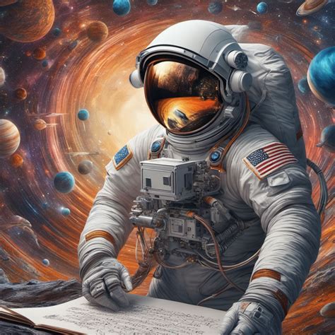 Realistic Astronaut Drawing