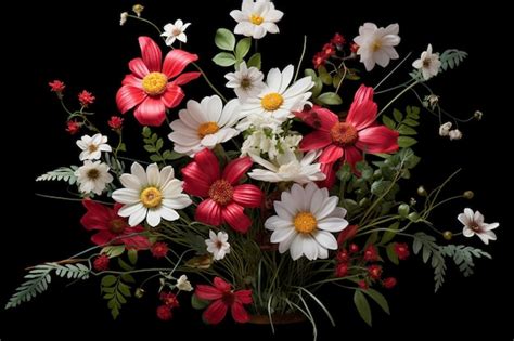 Premium Photo | Daisy and poppy flowers bouquet