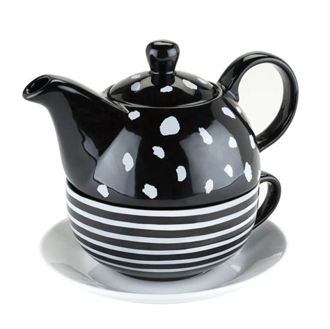 Teapots Ceramic, Addison Black And White Chinese Small Cute Tea For One - Walmart.com - Walmart.com