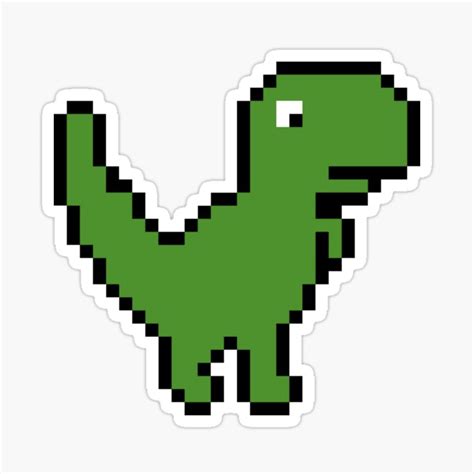 Retro Pixel Dinosaur Sticker by BlueVolcano | Dinosaur stickers, Pixel art, Dinosaur