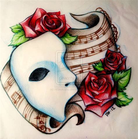 Phantom Of The Opera Mask Drawing at PaintingValley.com | Explore collection of Phantom Of The ...