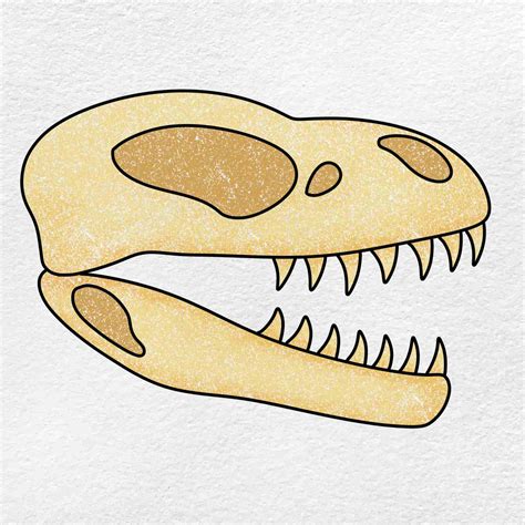 Easy Dinosaur Skull Drawing - HelloArtsy