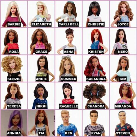 Barbie Fashionista names | Barbie fashionista dolls, Barbie family, Barbie fashionista