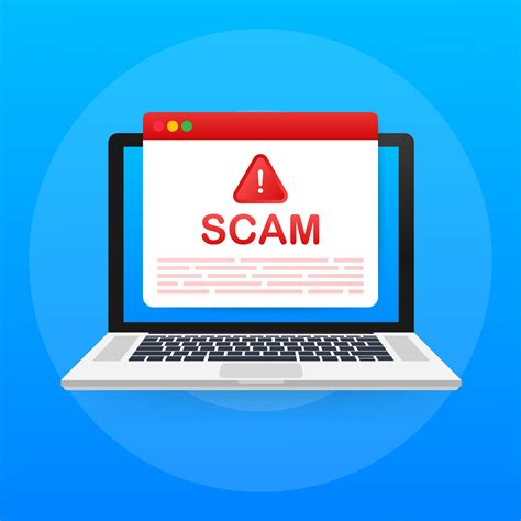 Scam alert. Hacker attack and web security vector concept, phishing scam. Network and internet ...