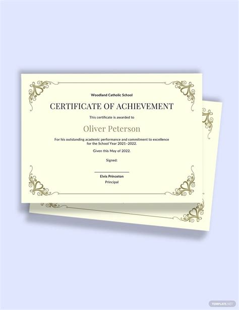 Academic Achievement Award Certificate Template in Word, Publisher, Google Docs, Pages ...