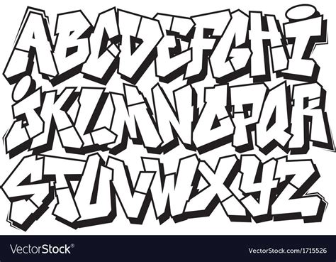 Classic street art graffiti font type alphabet. Download a Free Preview or High Quality Adobe ...