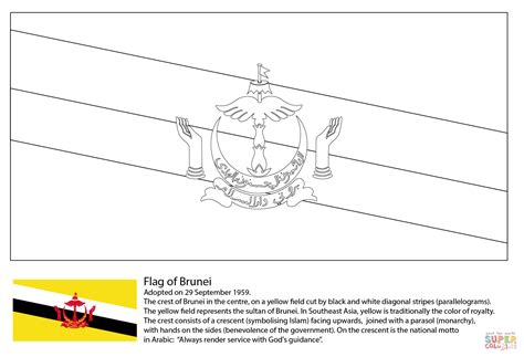 Flag of Brunei coloring page | Free Printable Coloring Pages