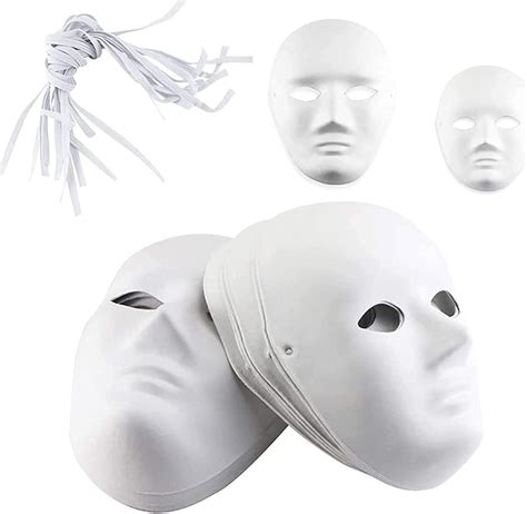 Buy Oruuum 12 PCS DIY Full Face Masks, Paintable Paper Mask, White DIY Mask, Masquerade Mask ...