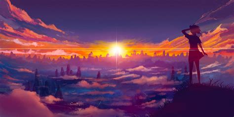 Sunset Anime Scenery Wallpapers - Top Free Sunset Anime Scenery Backgrounds - WallpaperAccess