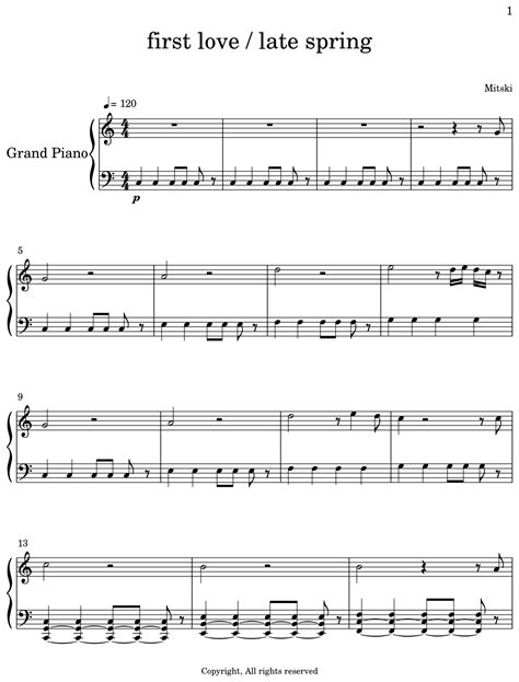 first love / late spring - Sheet music for Piano