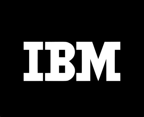 IBM Logo Brand Software Computer Symbol White Design Vector Illustration With Black Background ...