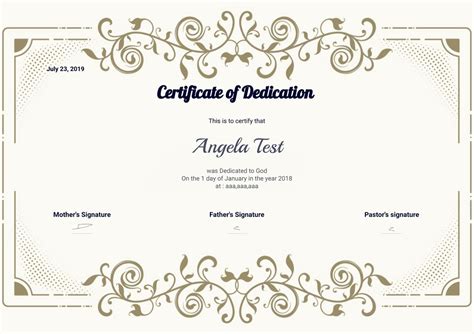 Baby Dedication Certificate - PDF Templates | Jotform