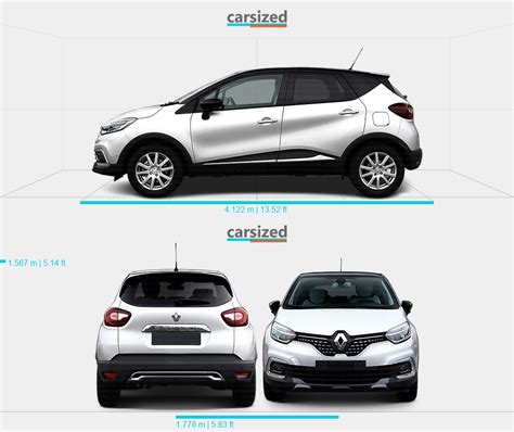 Renault Captur 2013-2019 Dimensions Side View