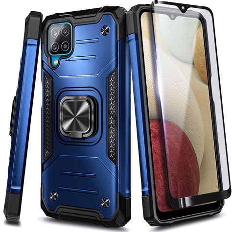 Nagebee Case for Samsung Galaxy A12 with Tempered Glass Screen Protector (Full Coverage), Full ...