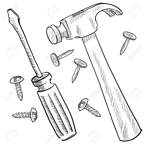 11575155-Doodle-style-tools-or-home-improvement-vector-illustration-with-hammer-nails-and ...