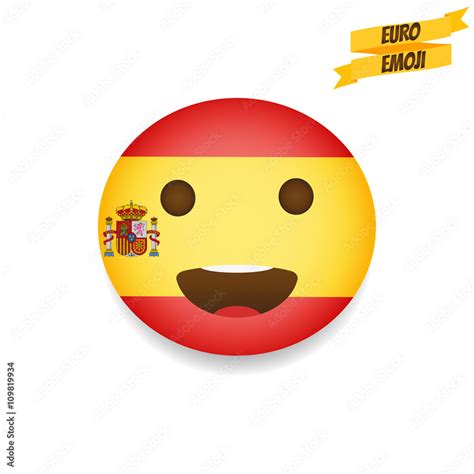 Euro emoji. Spain Flag Emoticon. Emoticon sport fan. Emoji isolated. Stock Illustration | Adobe ...