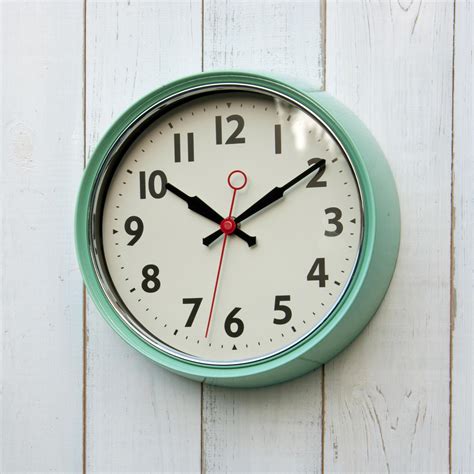 1950s Mint Green Metal Wall Clock | Rex London (dotcomgiftshop)