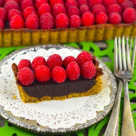 Vegan Raspberry Chocolate Tart