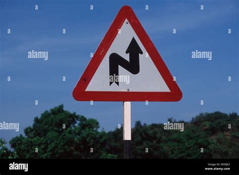 Hairpin sign board hi-res stock photography and images - Alamy