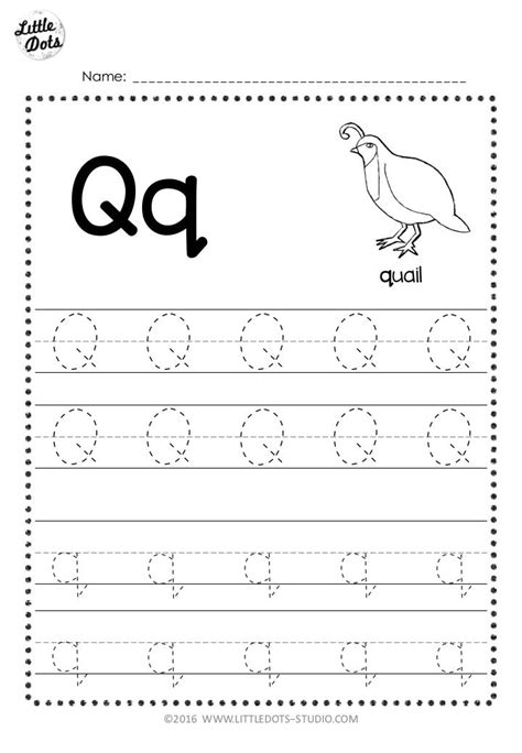 Free Letter Q Tracing Worksheets