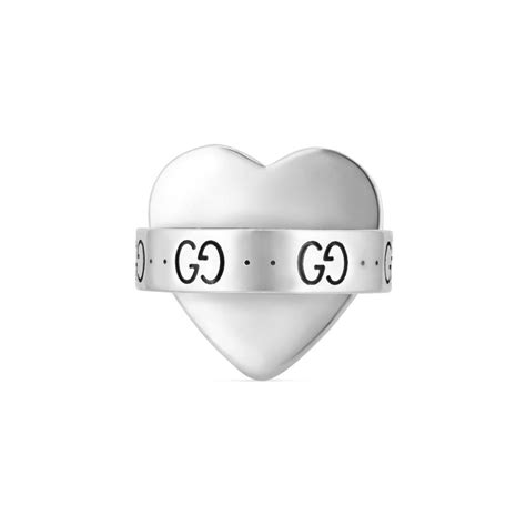 Gucci Heart Ring In Silver in Metallic - Lyst