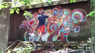 Spray Paint Swirl Art on a Wall (Graffiti? Doodling with Spray Paint) - YouTube