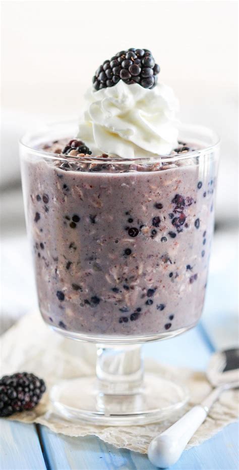 Healthy Blackberry Pie Overnight Dessert Oats | Overnight Oats Recipe