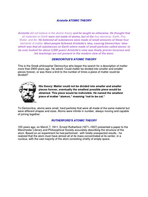 Aristotle Atomic Theory | Atoms | Atomic Nucleus