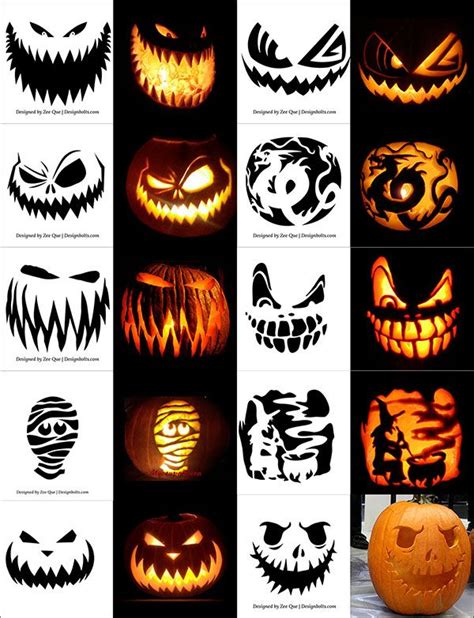 420+ Free Printable Halloween Pumpkin Carving Stencils, Patterns, Designs, Faces & Ideas | Scary ...