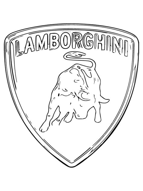 Lamborghini Car Logo Färbung Seite - Kostenlose druckbare Malvorlagen für Kinder