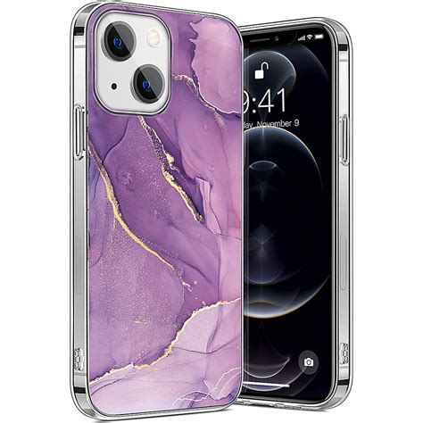 Best Buy: SaharaCase Marble Series Case for Apple iPhone 14 Plus Purple ...