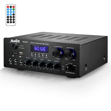 Moukey Home Audio Amplifier Stereo Receivers with Bluetooth 5.0, 220W 2 Channel Power Amplifier ...